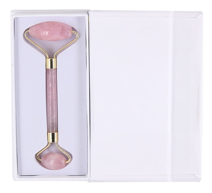 Rose Quartz Roller Slimming Face Massager Lifting Tool Natural Jade