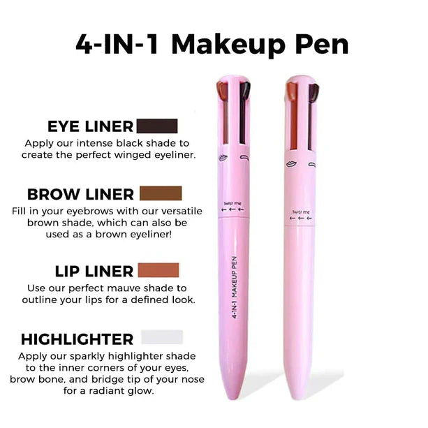 Waterproof 4-in-1 Makeup Pen