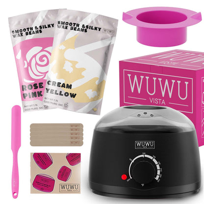 WUWUVISTA Hair Removal Wax Kit - Wax Warmer & Beads for Face & Body