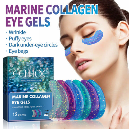 Marine Collagen Eye Gels Patches - Hydrating Anti-Aging Treatment - 12 Pairs